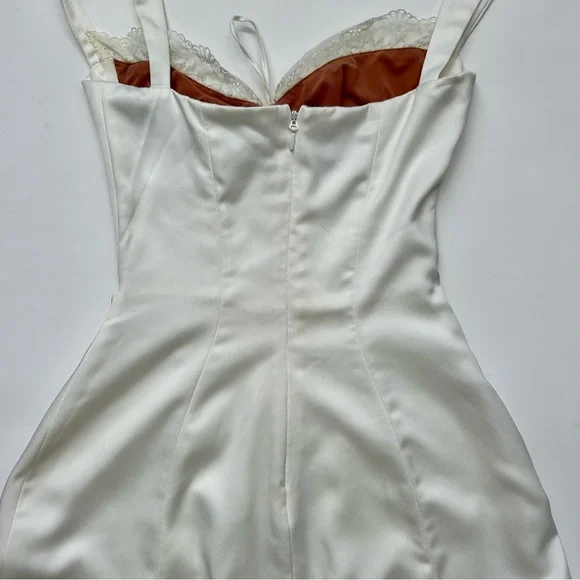 House of CB Adriana White Ivory Satin and Lace Mini Dress XS Bigger Plus  Cup D-E - www.erdenetinfo.mn